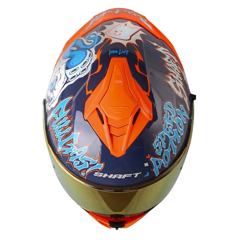 Casco Shaft 598 Gtr Abracadabra Azul Oscuro Visor Iridium Rojo 2