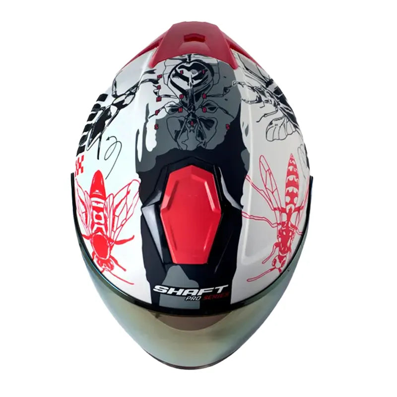 Casco Shaft Pro 240Dv Franz Gris Rojo Visor Iridium Rojo 2
