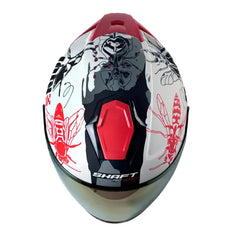 Casco Shaft Pro 240Dv Franz Gris Rojo Visor Iridium Rojo 2