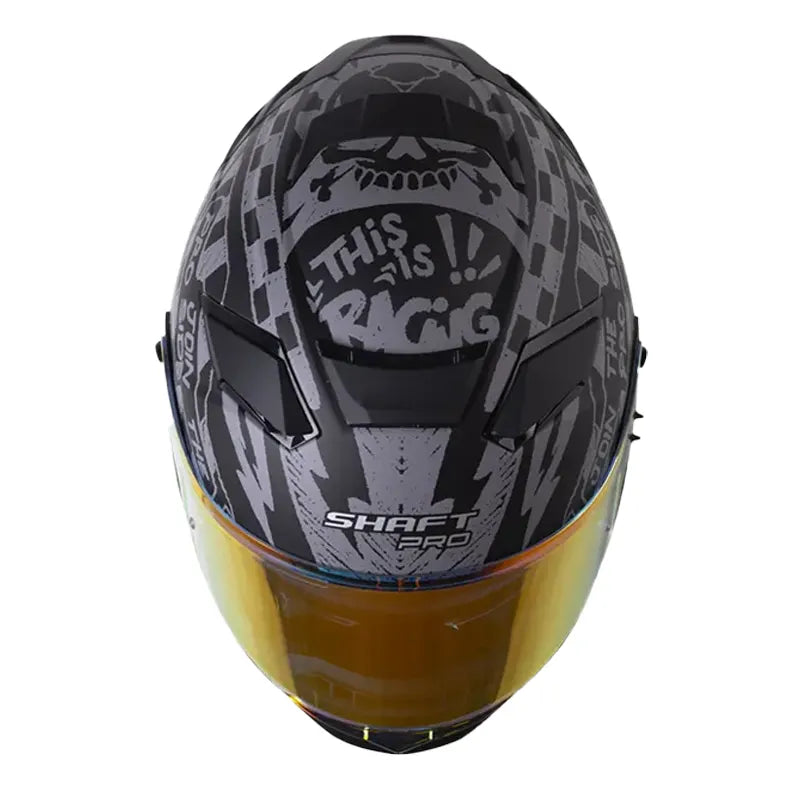 Casco Shaft Pro 606Sp Racing Negro Gris Visor Revo Rojo 2