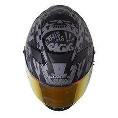 Casco Shaft Pro 606Sp Racing Negro Gris Visor Revo Rojo 2