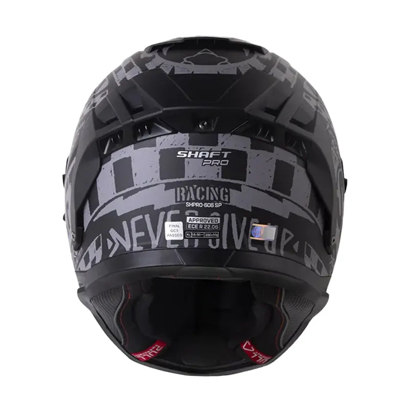 Casco Shaft Pro 606Sp Racing Negro Gris Visor Revo Rojo 3