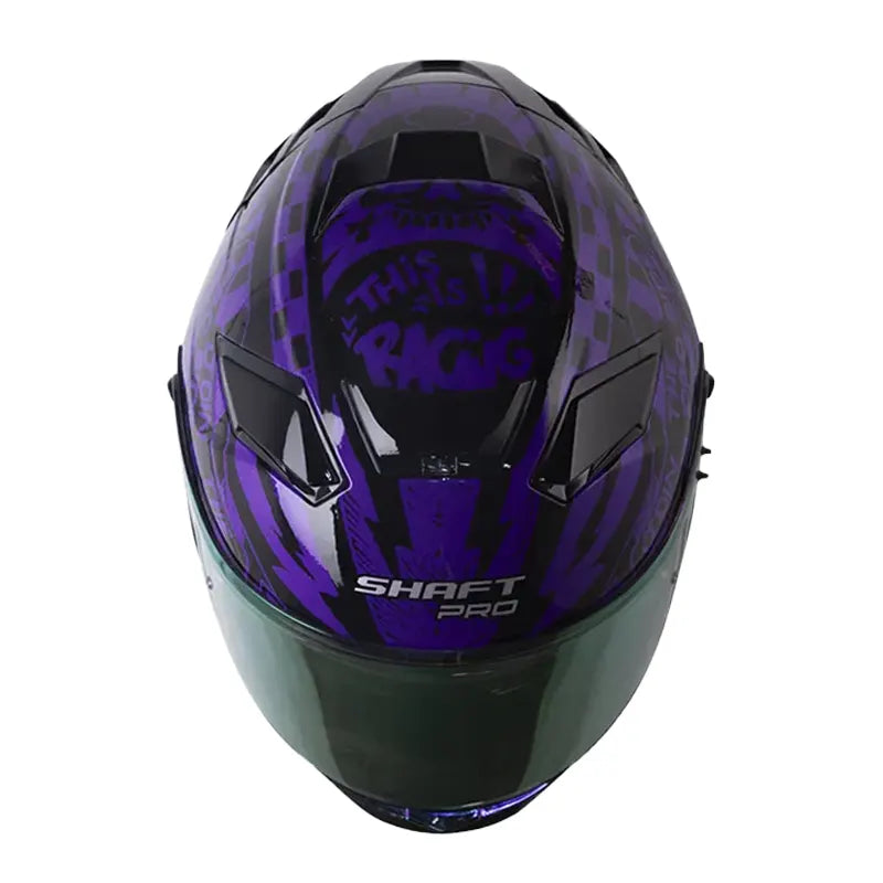 Casco Shaft Pro 606Sp Racing Negro Morado Visor Iridium Morado 2