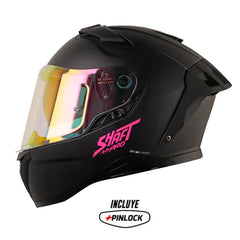 Casco Shaft Pro 606Sp Solid Negro Fucsia Visor Iridium Fucsia