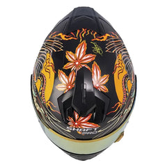 Casco Shaft Pro 610Dv Evo Resurgimiento Negro Naranja Visor Iridium Rojo 3