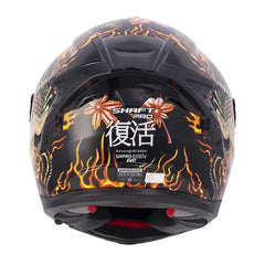 Casco Shaft Pro 610Dv Evo Resurgimiento Negro Naranja Visor Iridium Rojo 4