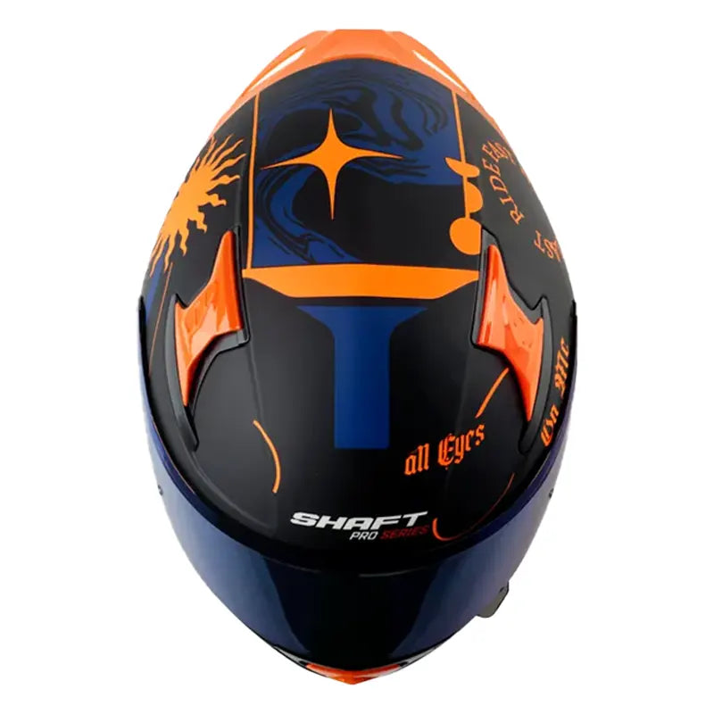 Casco Shaft Pro 612Dv Evo Encripter Negro Naranja Visor Iridium Azul 2