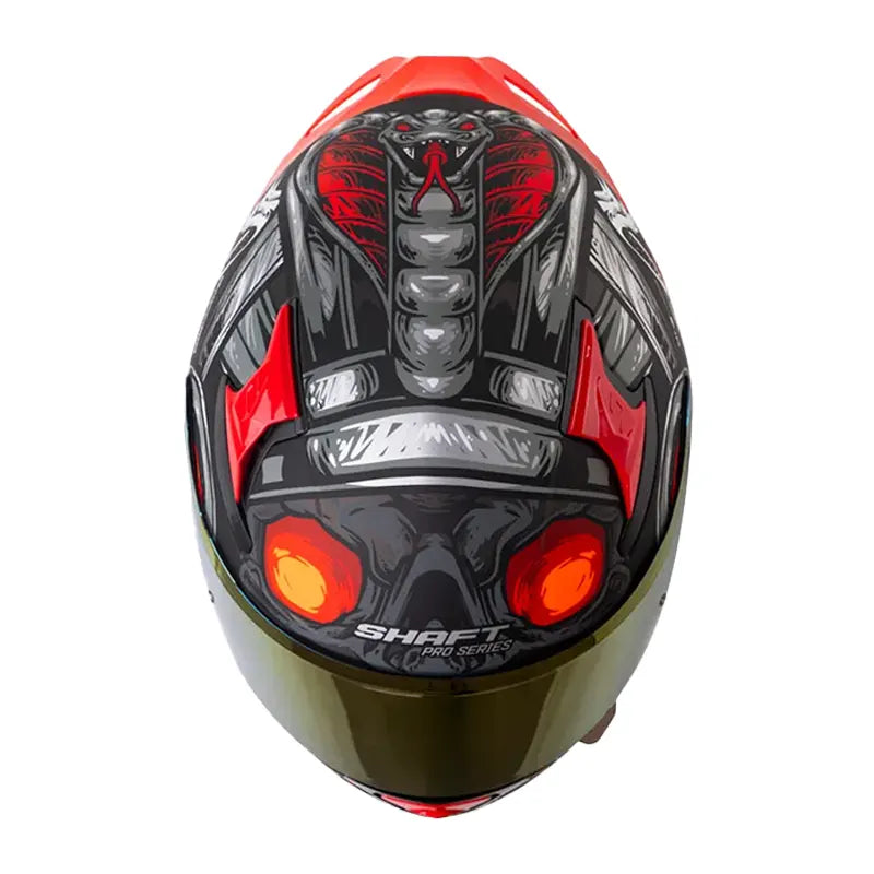 Casco Shaft Pro 612Dv Evo Faraon Negro Rojo Visor Iridium Rojo 2