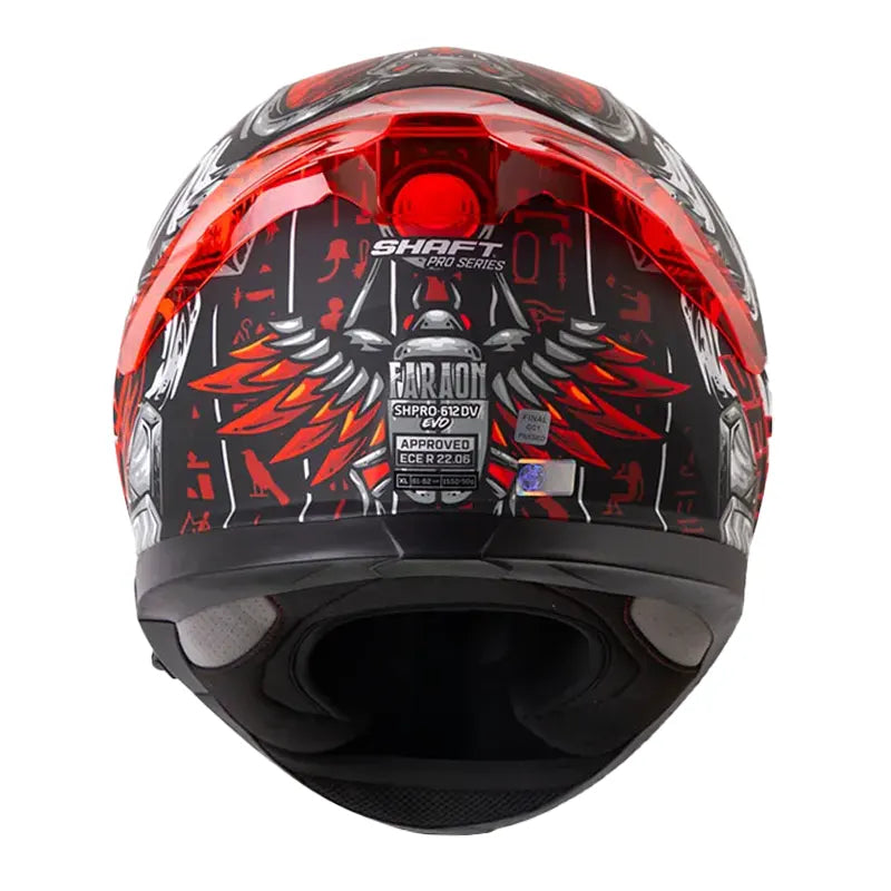 Casco Shaft Pro 612Dv Evo Faraon Negro Rojo Visor Iridium Rojo 3