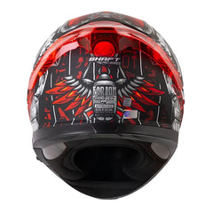 Casco Shaft Pro 612Dv Evo Faraon Negro Rojo Visor Iridium Rojo 3