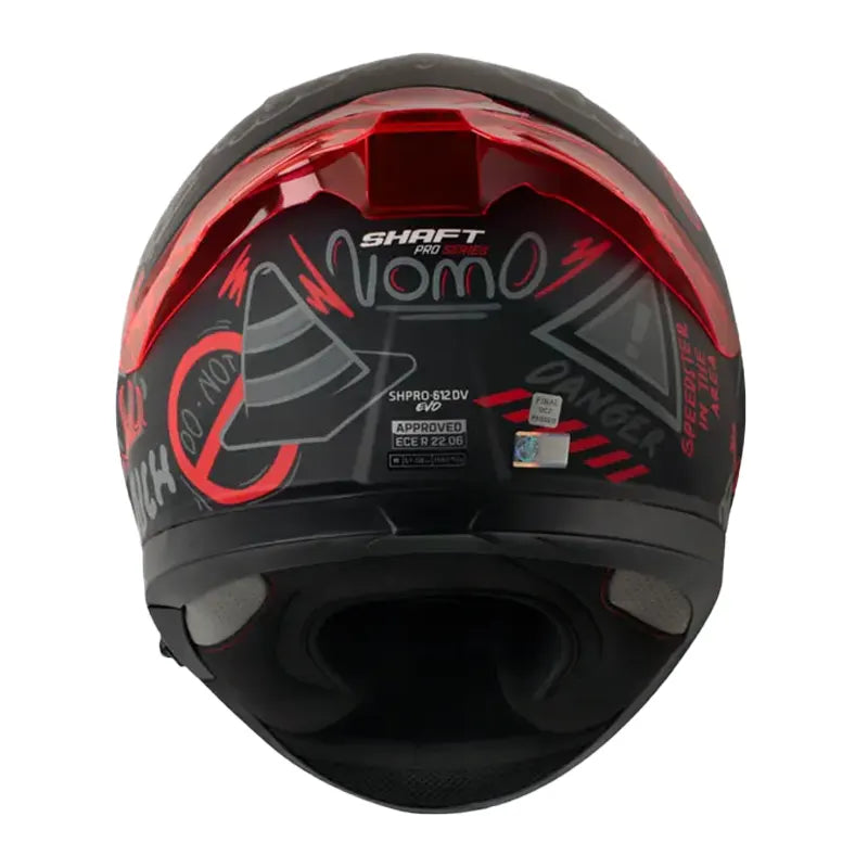 Casco Shaft Pro 612Dv Evo Nomo Negro Rojo Visor Iridium Rojo 3