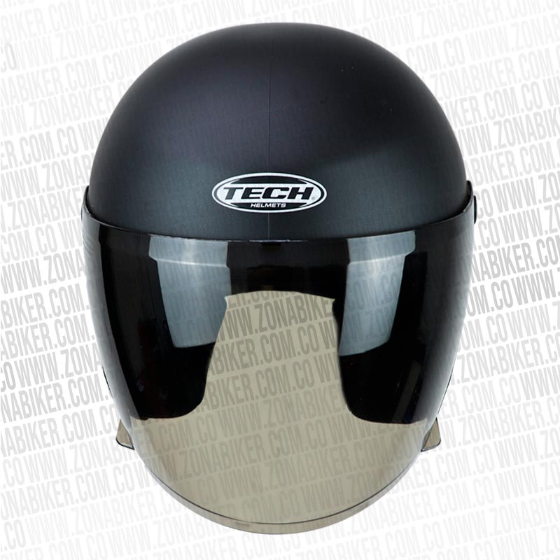 Casco Tech T10 Plano Negro Visor Smoke 3