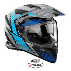 Casco Airoh Dual Bandit Spicy Azul Gris