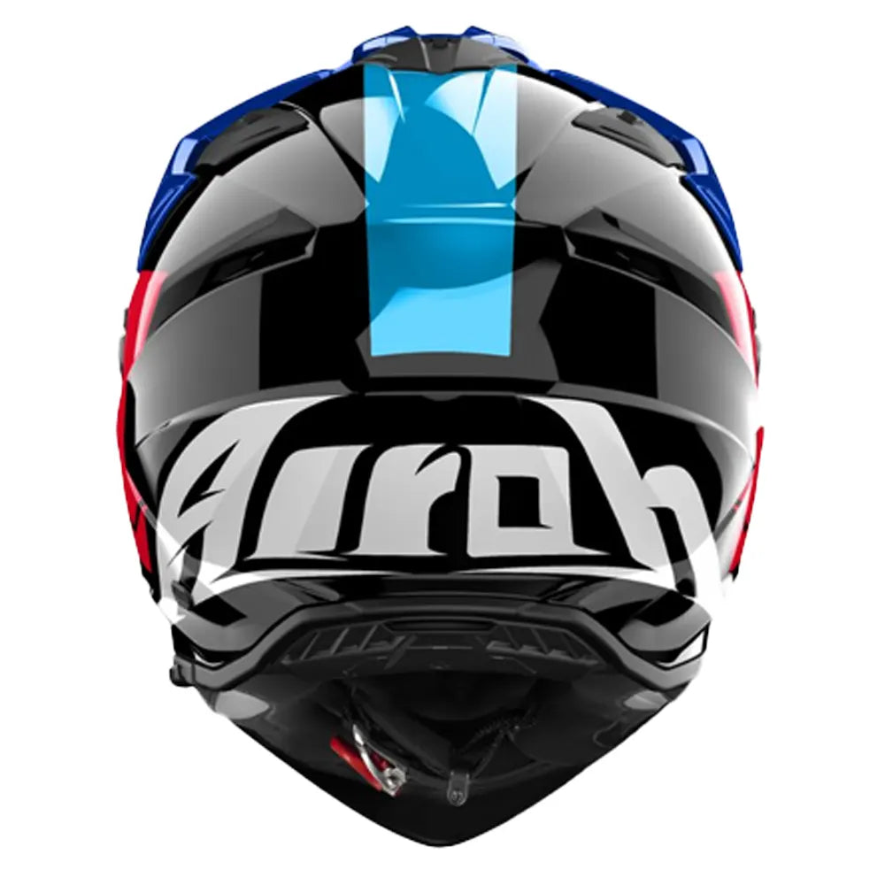 Casco Airoh Dual Bandit Tune Negro Azul Rojo
