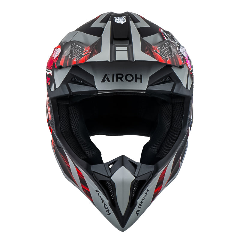 Casco Airoh Wraaap Cyber Negro Gris Rojo
