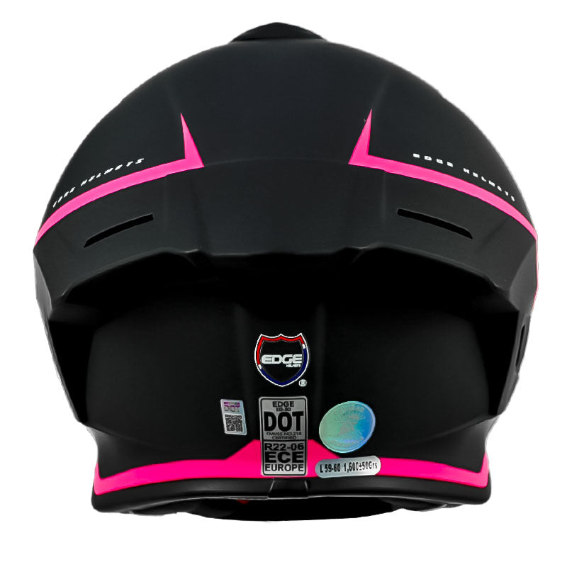 Casco Edge Shanghai Rush Negro Rosado