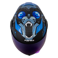 Casco Hro 3400Dv Evo Robot Negro Azul Visor Iridium Azul