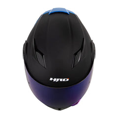 Casco Hro 3400Dv Evo Solid Negro Azul Visor Iridium Azul