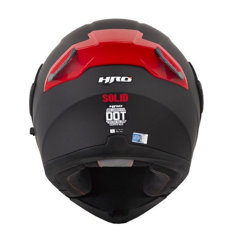 Casco Hro 3400Dv Evo Solid Negro Rojo Visor Iridium Rojo