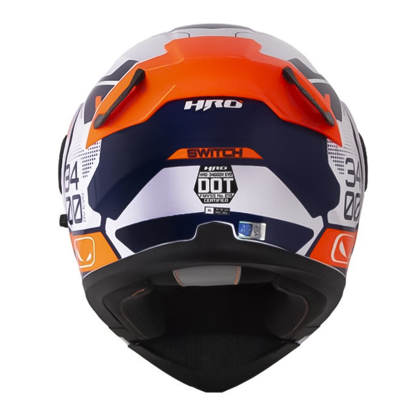 Casco Hro 3400Dv Evo Switch Blanco Naranja Neon Iridium Rojo
