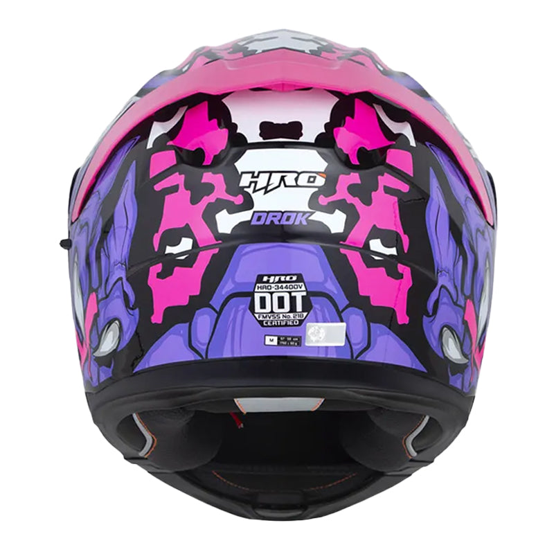 Casco Hro 3440Dv Drok Negro Morado Visor Iridium Morado