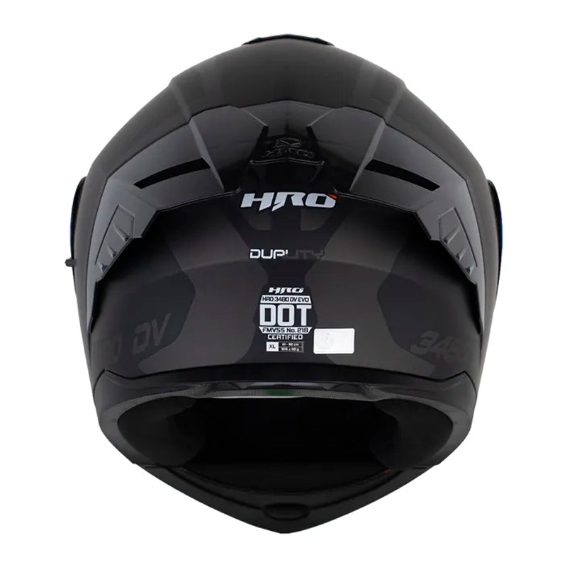 Casco Hro 3480Dv Evo Duality Negro Gris Visor Iridium Azul