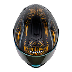 Casco Hro 3480Dv Evo Goblin Negro Dorado Visor Iridium Dorado
