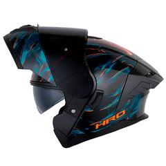 Casco Hro 3480Dv Evo Goblin Negro Naranja Visor Smoke