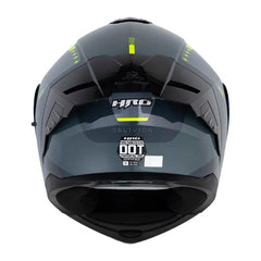 Casco Hro 3480Dv Evo Oblivion Gris Amarillo Neon Visor Iridium Azul