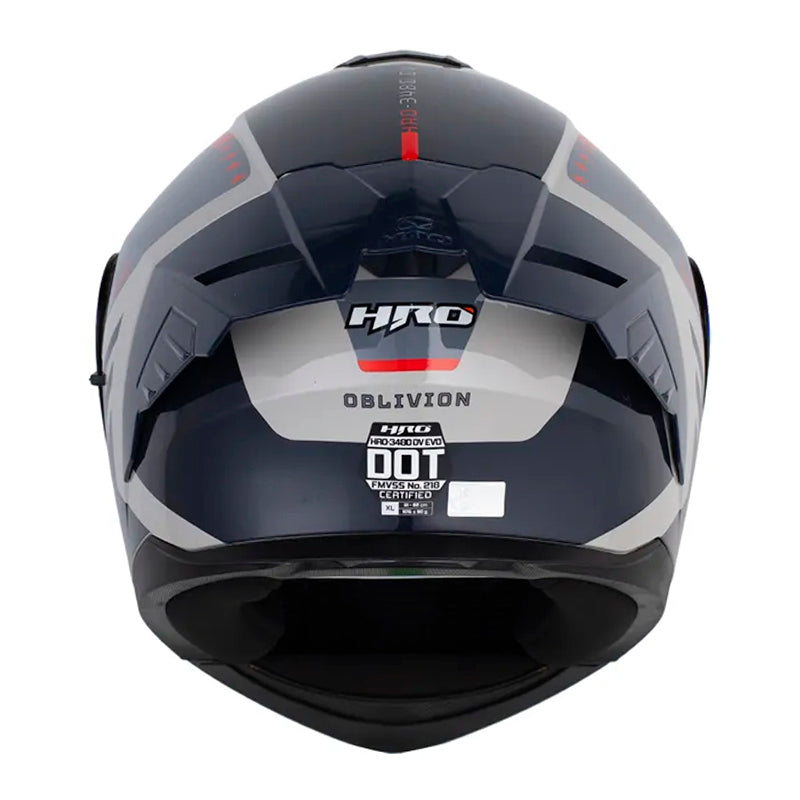 Casco Hro 3480Dv Evo Oblivion Gris Naranja Neon Visor Iridium Azul