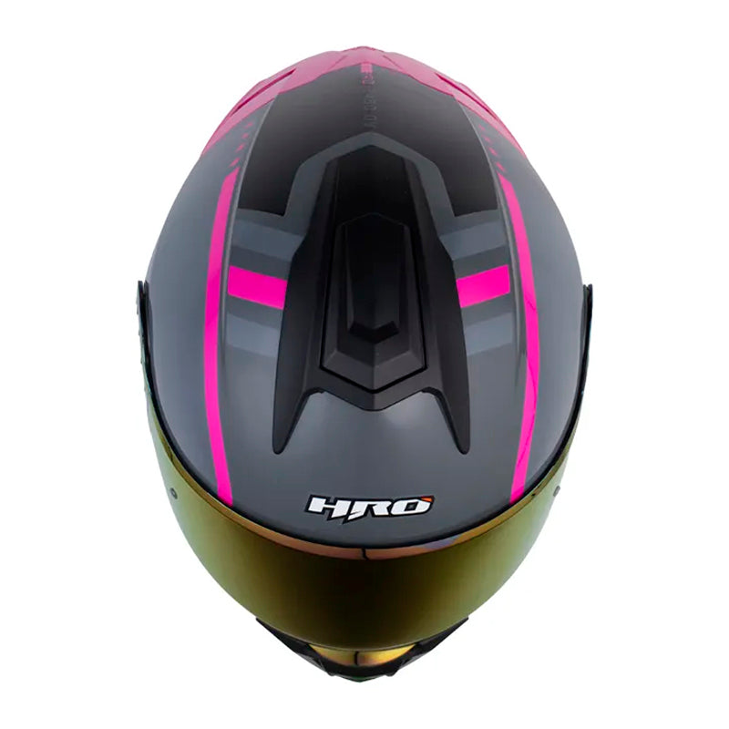 Casco Hro 3480Dv Evo Oblivion Gris Oscuro Fucsia Visor Iridium Morado
