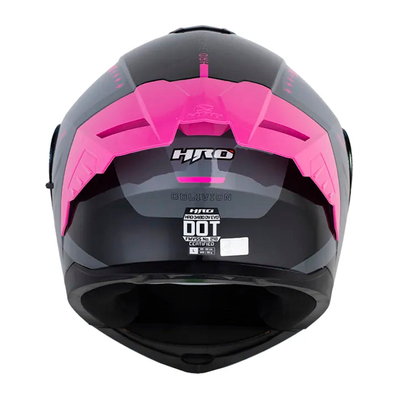 Casco Hro 3480Dv Evo Oblivion Gris Oscuro Fucsia Visor Iridium Morado
