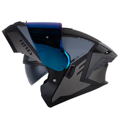 Casco Hro 3480Dv Evo Oblivion Negro Gris Visor Iridium Azul