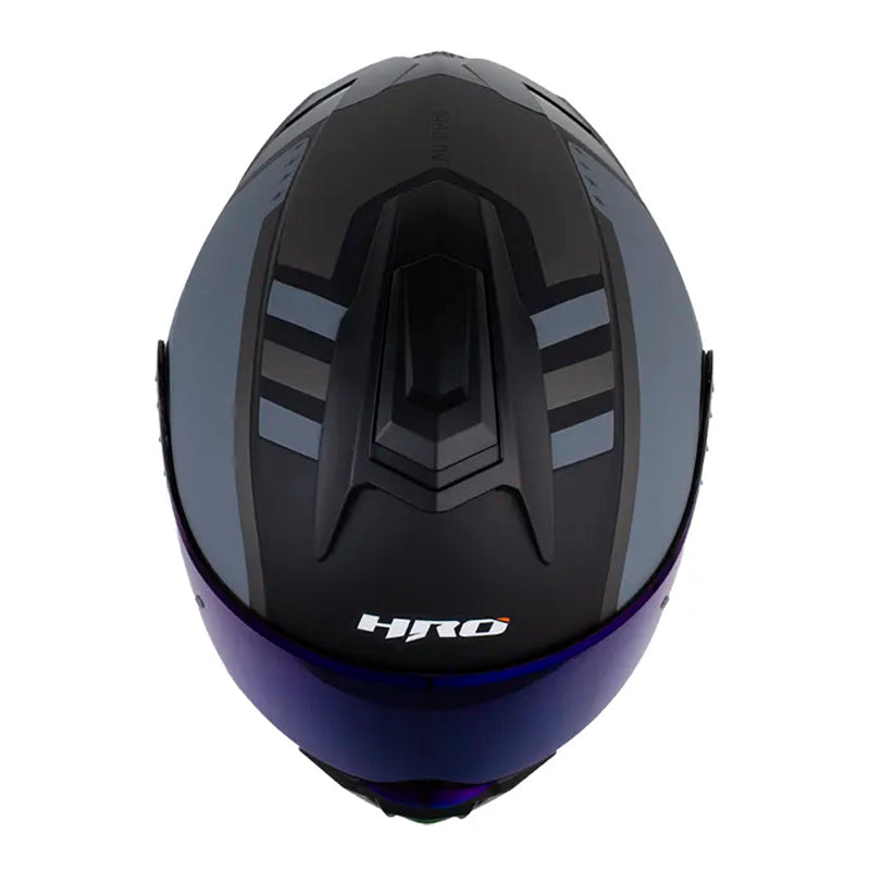 Casco Hro 3480Dv Evo Oblivion Negro Gris Visor Iridium Azul