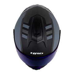 Casco Hro 3480Dv Evo Oblivion Negro Gris Visor Iridium Azul