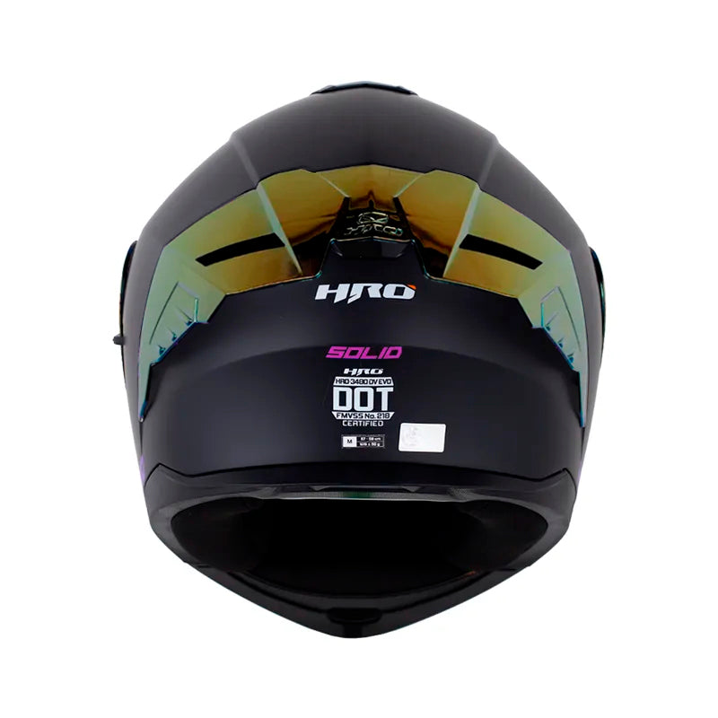 Casco Hro 3480Dv Evo Solid V2 Negro Fucsia Visor Iridium Morado