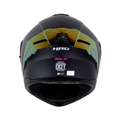 Casco Hro 3480Dv Evo Solid V2 Negro Fucsia Visor Iridium Morado