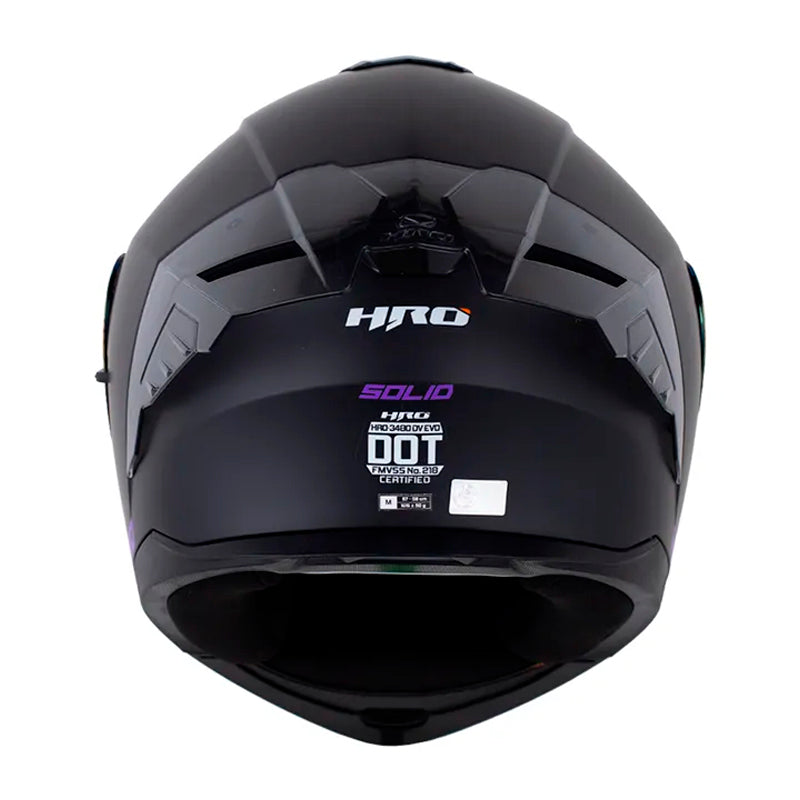 Casco Hro 3480Dv Evo Solid V2 Negro Morado Visor Iridium Morado