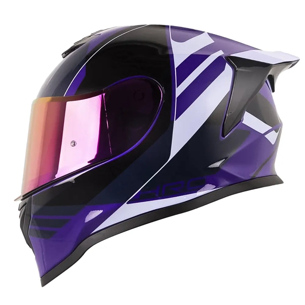 Casco Hro 506Sp Mariok Azul Oscuro Morado Visor Iridium Morado