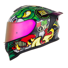 Casco Hro 506Sp Pytoner Negro Rojo Visor Iridium Rojo