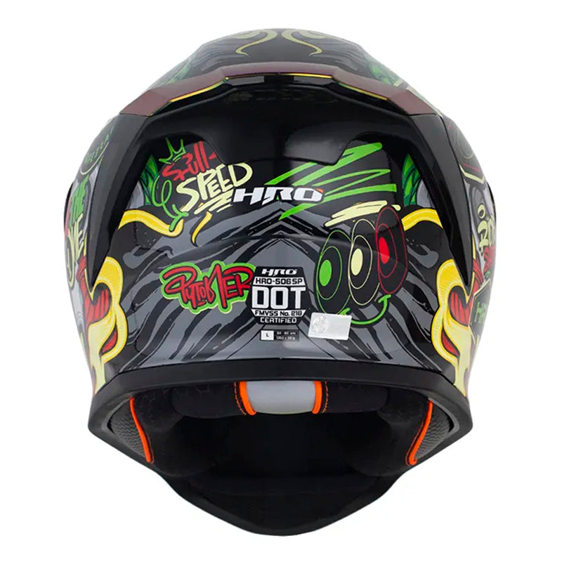 Casco Hro 506Sp Pytoner Negro Rojo Visor Iridium Rojo