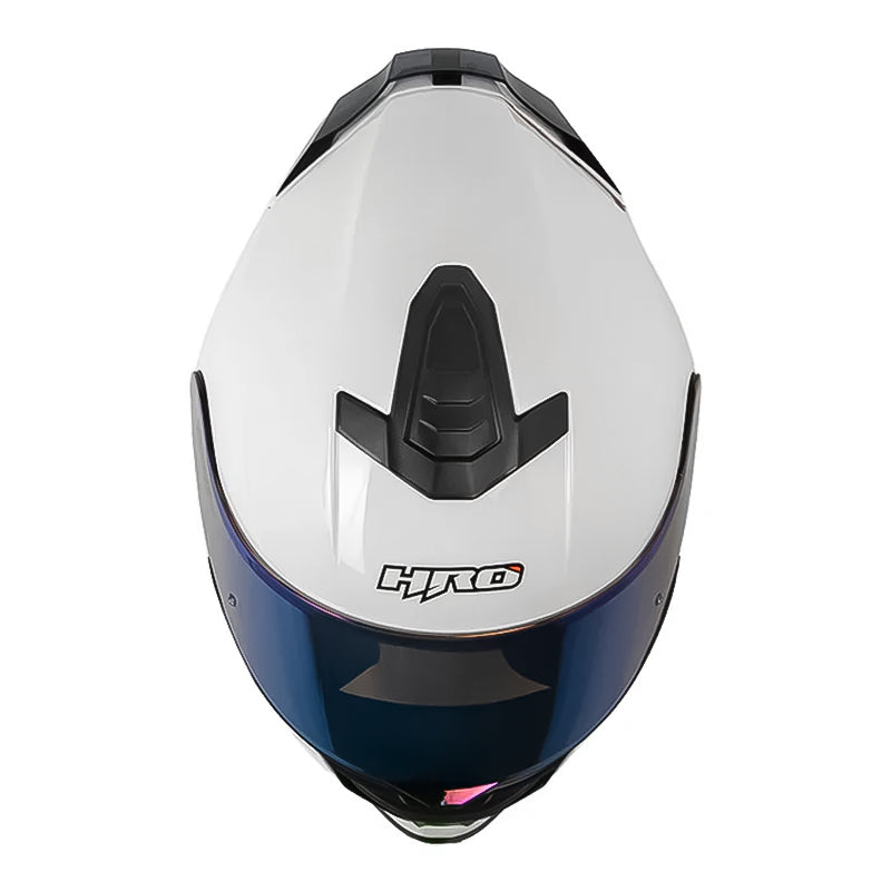 Casco Hro 506Sp Solid Blanco Negro Visor Iridium Azul
