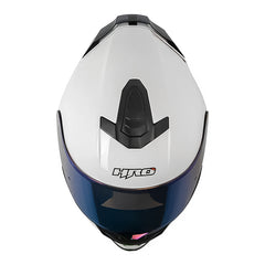 Casco Hro 506Sp Solid Blanco Negro Visor Iridium Azul
