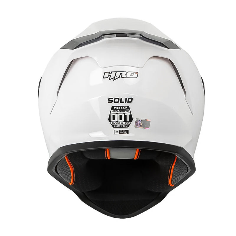Casco Hro 506Sp Solid Blanco Negro Visor Iridium Azul
