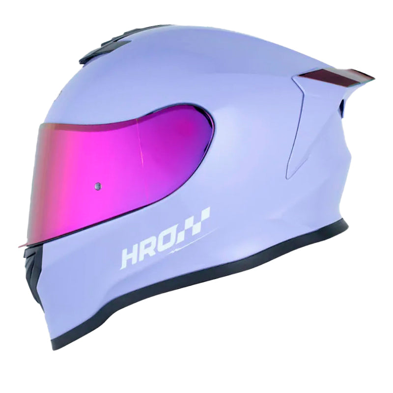 Casco Hro 506Sp Solid V2 Morado Blanco Visor Iridium Morado