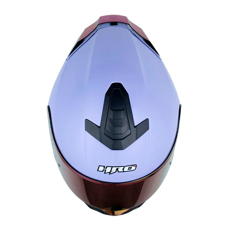 Casco Hro 506Sp Solid V2 Morado Blanco Visor Iridium Morado