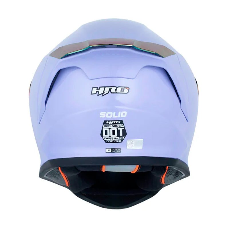 Casco Hro 506Sp Solid V2 Morado Blanco Visor Iridium Morado