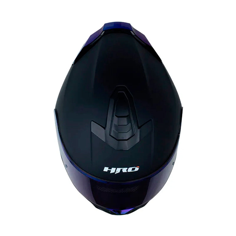 Casco Hro 506Sp Solid V2 Negro Azul Visor Iridium Azul