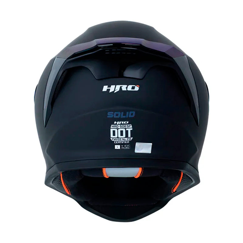 Casco Hro 506Sp Solid V2 Negro Azul Visor Iridium Azul