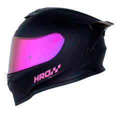 Casco Hro 506Sp Solid V2 Negro Fucsia Visor Iridium Morado